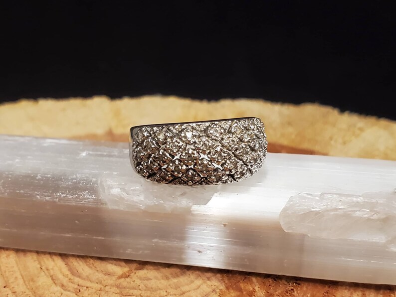 Domed CZ Sterling Silver Ring Size 7