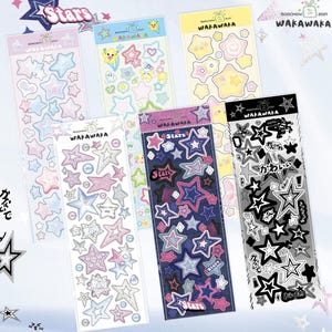 Sheet Cute Colorful Star Pattern Stickers DIY Toploader Scrapbooking Sticker Kpop Idol Photo Card Deco Materials Korean Style