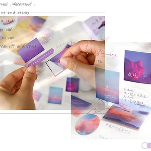 Sunset Aesthetic Sticker Kawaii For Deco Journal Note Stickers Cute Sticker Pack Paper and Craft Journal Stickers Die Cuts