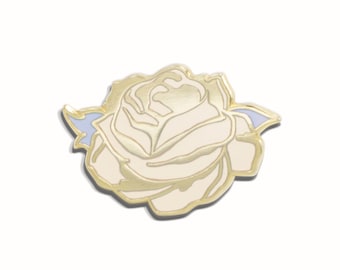 Rococo Rose Enamel Lapel Pin