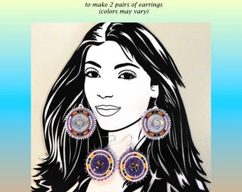Flat Stitch Beading Kit  earrings for beginners