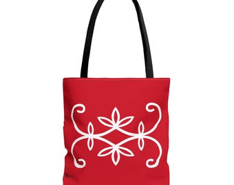 Simple Wabanaki double curve design tote bag