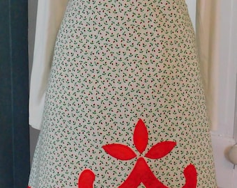 Wabanaki Double Curve satin applique ribbon skirt with rose buds