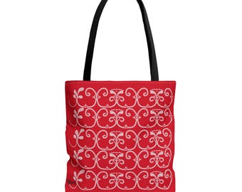 Wabanaki double curve design tote bag