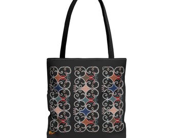 Wabanaki design tote bag  (original image from a hand beaded peaked hood/cap by Rhonda Besaw)