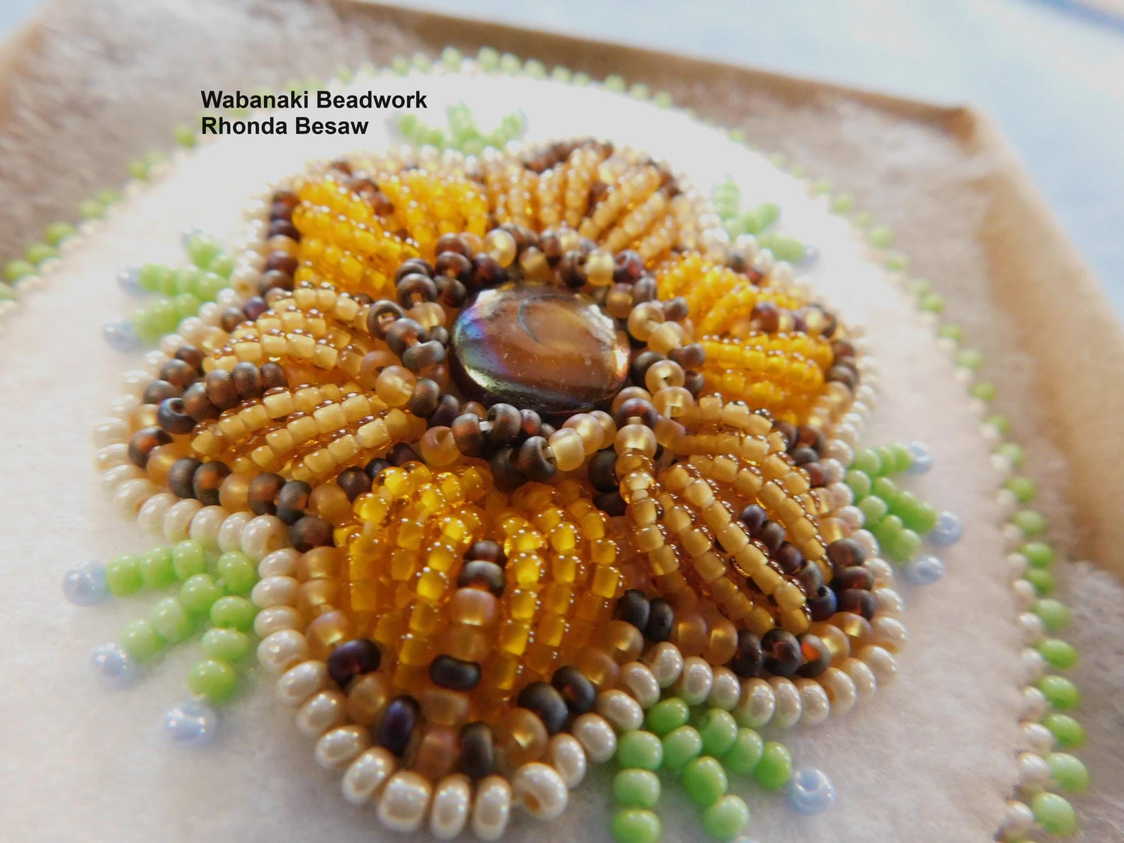 Raisedbeadwork Patterns Raised Beadwork Flower Barrette Hand Beaded Sunflower - Etsy