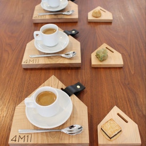 Plateau bois minimaliste, planchette de service, planche bois, centre de table bois, minimalist wood platter, dégustation, serving platter image 2