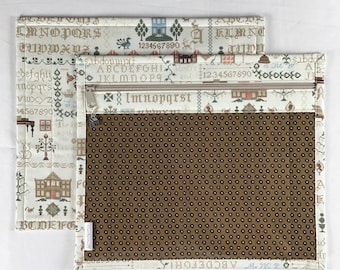 Project Bag 12&quot; x 14&quot; Jane Austen&#39;s Meryton House with Brown Flowers
