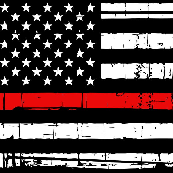 Distressed Thin Red Line American Flag SVG Digital Files