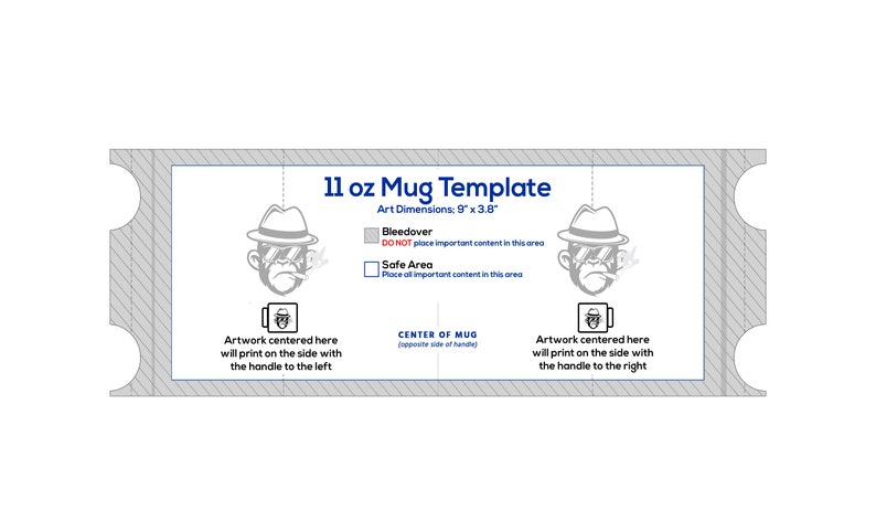 Download 11 oz mug template FULL WRAP VERSION for use with shrink ...