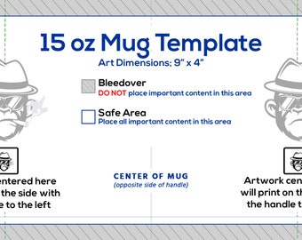15 oz mug template - sublimation image placement template