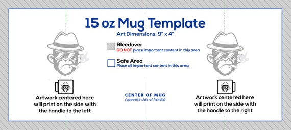 Download 15 oz mug template sublimation image placement template | Etsy