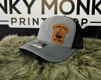 Smoke racks, not crack Leatherette Patch Hat