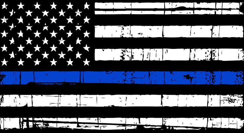 Download Distressed Thin Blue Line American Flag SVG Digital Files ...