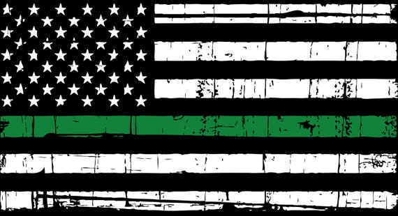 Distressed Thin Green Line American Flag Svg Digital Files Etsy