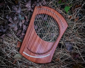 19 String Lyre - Reclaimed Sapele