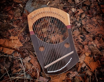 19 String Acoustic Lyre - Rustic Walnut