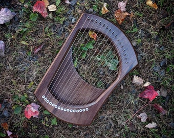 16 String Lyre - Black Walnut - Private Stock Lumber,  Harvested On-Site @ BJL Workshop