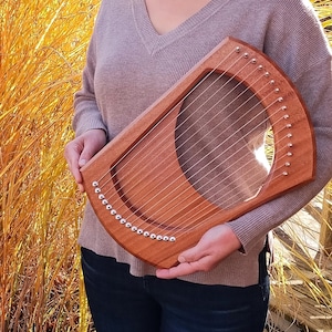 16 String Lyre - Reclaimed Sapele