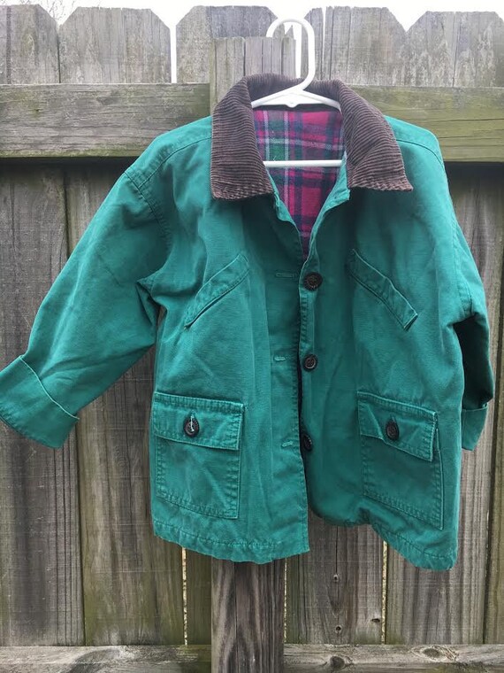 Vintage Unisex Toddler Chore Barn Coat Jacket Lined Flannel Etsy