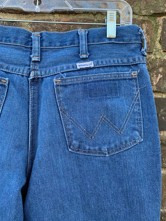 vintage 1970s unisex wrangler jeans denim bell bot