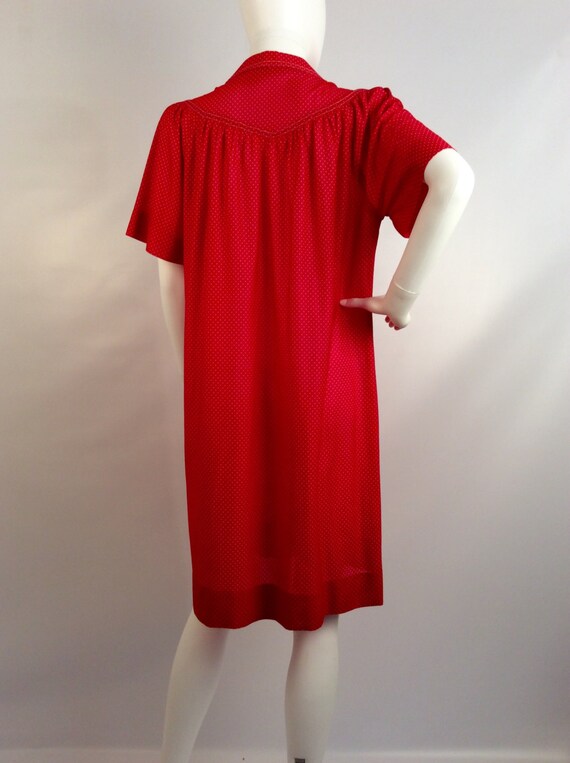 Vintage red polka dot dress, sheer red polka dot … - image 3