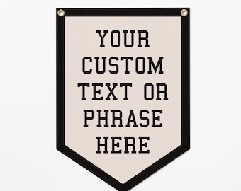 Custom Varsity Sign Felt Camp Flag | Personalized vintage sport pennant flag, Wedding prop, Nursery kid room wall art, Inspirational gift