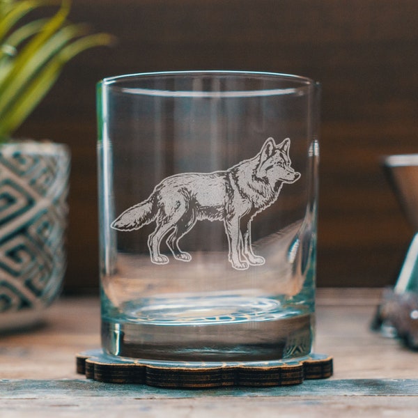 Wolf Glasses | Personalized engraved glassware for beer, whiskey, wine and cocktails. Western rustic living. Outdoor Cabin barware home gift