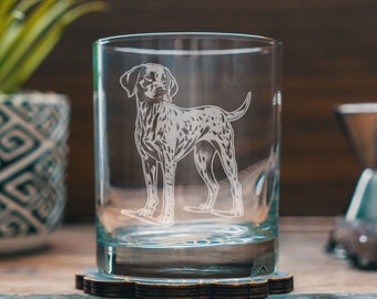 German Shorthaired Pointer Customizable Dog Glasses | Dog's Name Personalized engraved glassware for beer, whiskey, wine & drinks. Pet gift