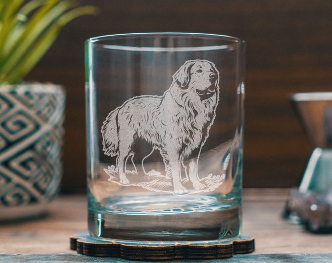 Great Pyrenees Customizable Dog Glasses | Your Dog's Name Personalized engraved glassware for beer, whiskey, wine & drinks. Pet gift.