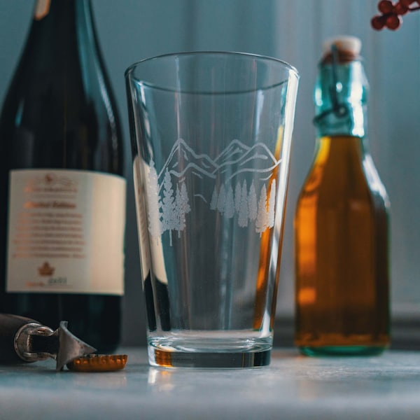 Engraved Mountain Glasses Etsy