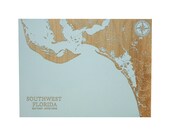 Southwest Florida Chart Wood Wall Art Nautical Decor Florida Nautical Chart Home Decor Made in Maine Map