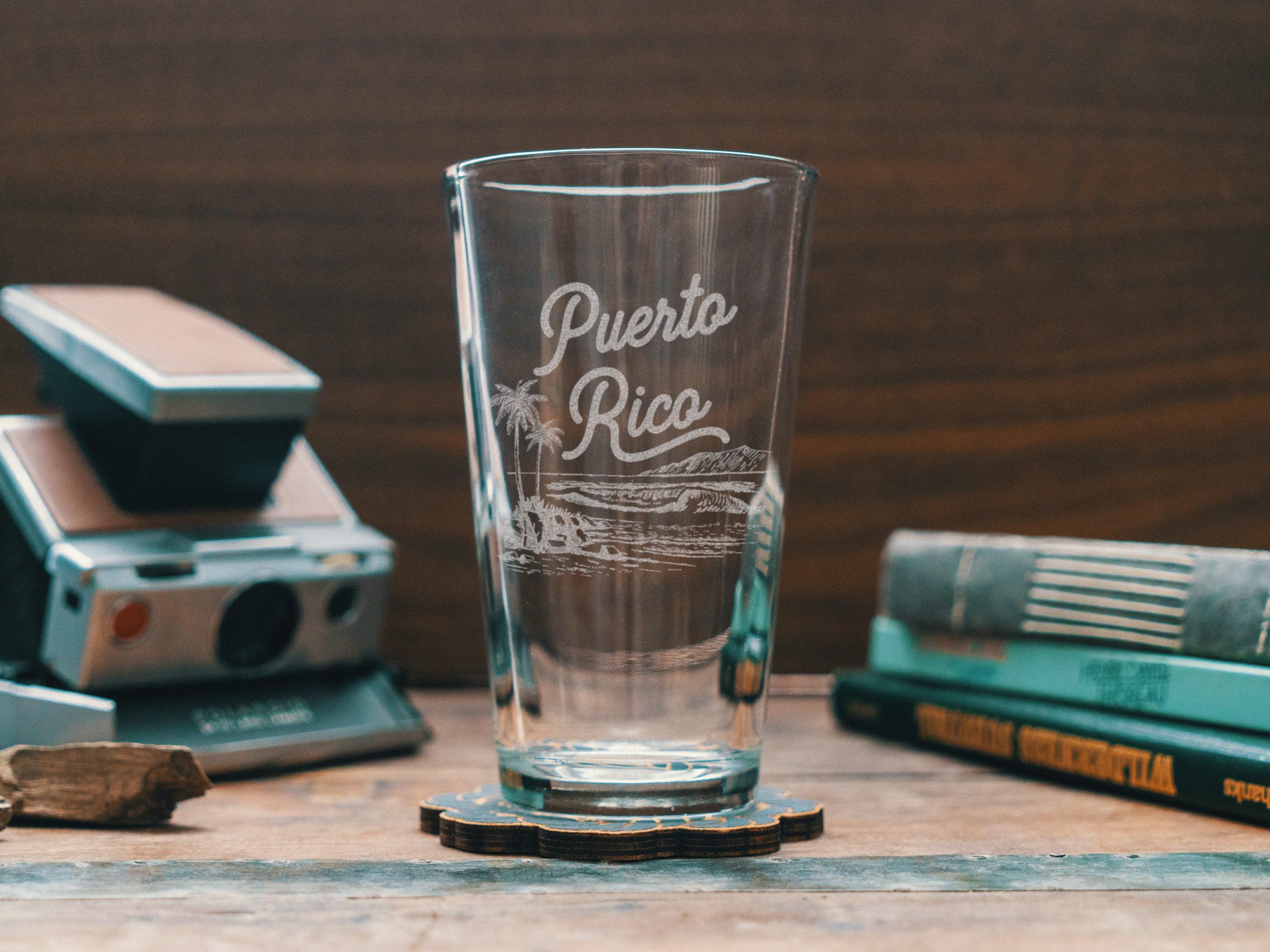 Puerto Rico Rocks Glasses Puerto Rico USA Engraved Glasses | Personalized Landscape Etched ...