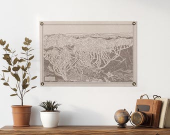 Breckenridge Colorado Berg Map Filz Poster Banner | Vintage Ski Snowboard Berg Wand Kunst Geschenk. Flagge Wimpel Wohndeko. USA-Handgemacht