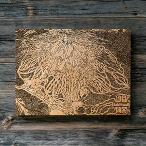 Mappa delle piste da sci di Mount Bachelor, Oregon / Decorazione murale in legno incisa, decorazione per baita invernale, poster per piste da snowboard, regalo personalizzato per la famiglia