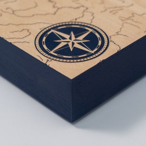 Fishers Island, New York Map | Engraved Wood Coastal Chart Wall Art ...