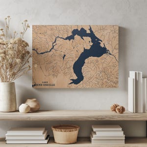See Pend Oreille Idaho | Benutzerdefinierte See Karte Wohnkultur, personalisierte See Haus Geschenk, Jahrestag Hochzeitslager Geschenk, gravierte Holz Wandkunst