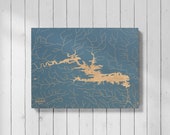 Degray Lake, Arkansas Engraved Map Art Cabin Print, Lake House Decor, Wood Sign Wall Hanging, Unique Personalized Family Gift for him her