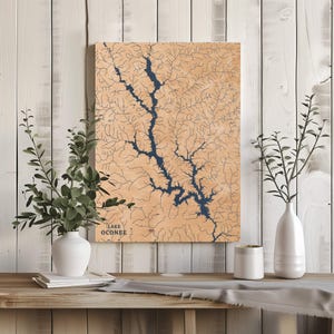 Lake Oconee Georgia | Benutzerdefinierte See Karte Wohnkultur, personalisierte See Haus Geschenk, Jahrestag Hochzeitslager Geschenk, gravierte Holz Wandkunst