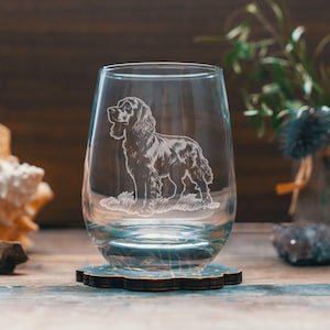 Boykin Spaniel Personalizowane Okulary dla Psów | Imię Twojego Psa Personalizowane grawerowane szkło do piwa, whisky, wina i napojów. Prezent dla właściciela zwierzaka