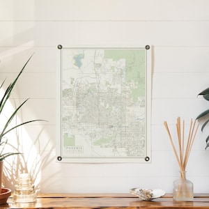 Phoenix Arizona Map Felt Poster Banner | Vintage inspired design gift. Classic city map art pennant home decor. USA Handmade