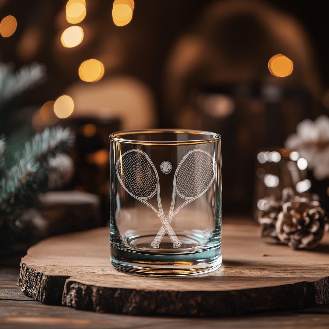 Tennis Racket and Ball Glasses | Sports Themed Whiskey, Wine & Beer ...