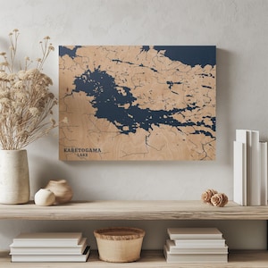 Kabetogama Lake Minnesota | Benutzerdefinierte See Karte Wohnkultur, personalisierte See Haus Geschenk, Jahrestag Hochzeitslager Geschenk, gravierte Holz Wandkunst