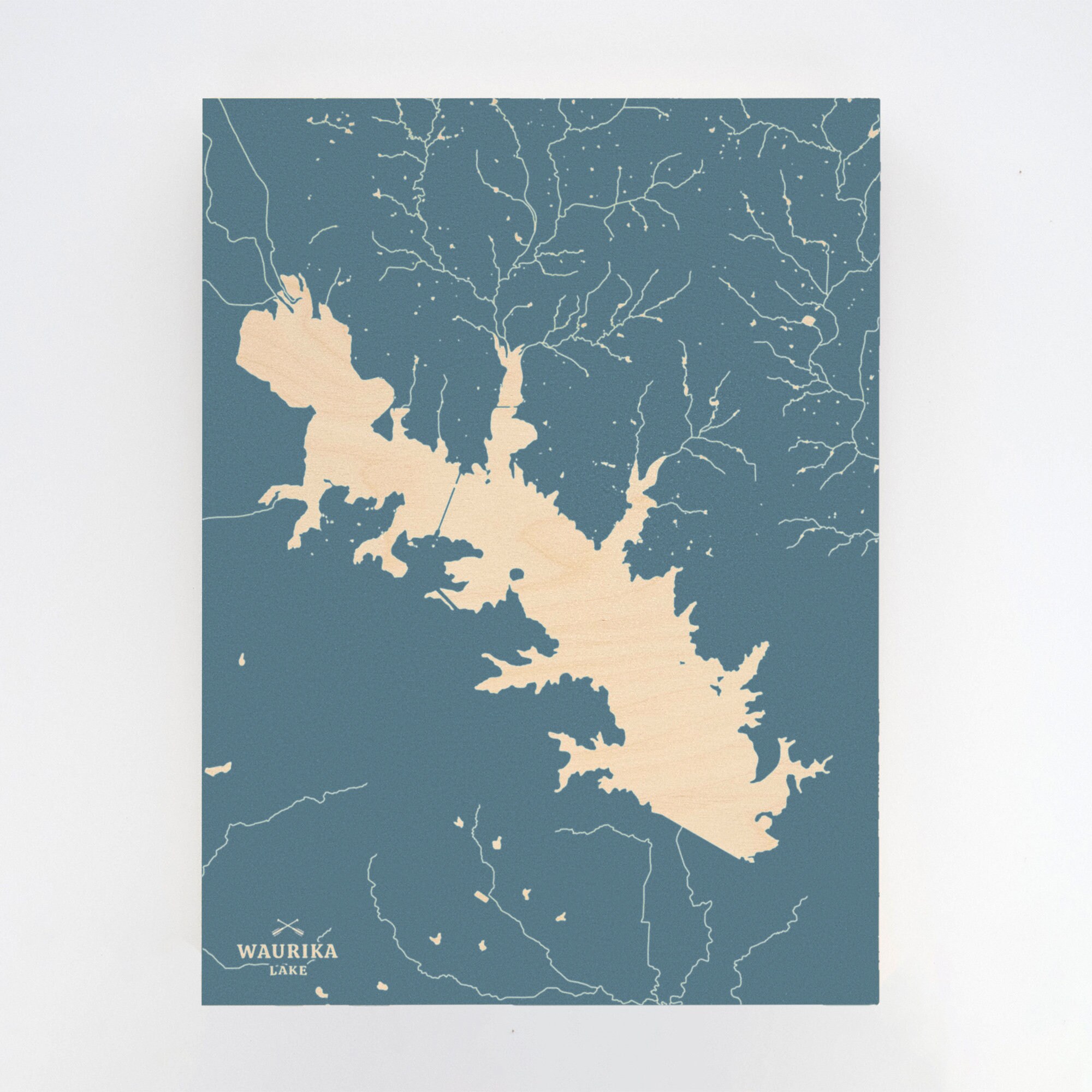 Waurika Lake Oklahoma Engraved Wood Wall Art Map Lake Etsy