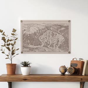Keystone Colorado bergkaart vilten posterbanner | Vintage ski snowboard berg kunst aan de muur cadeau. Vlagwimpel als woondecoratie. Handgemaakt in de VS
