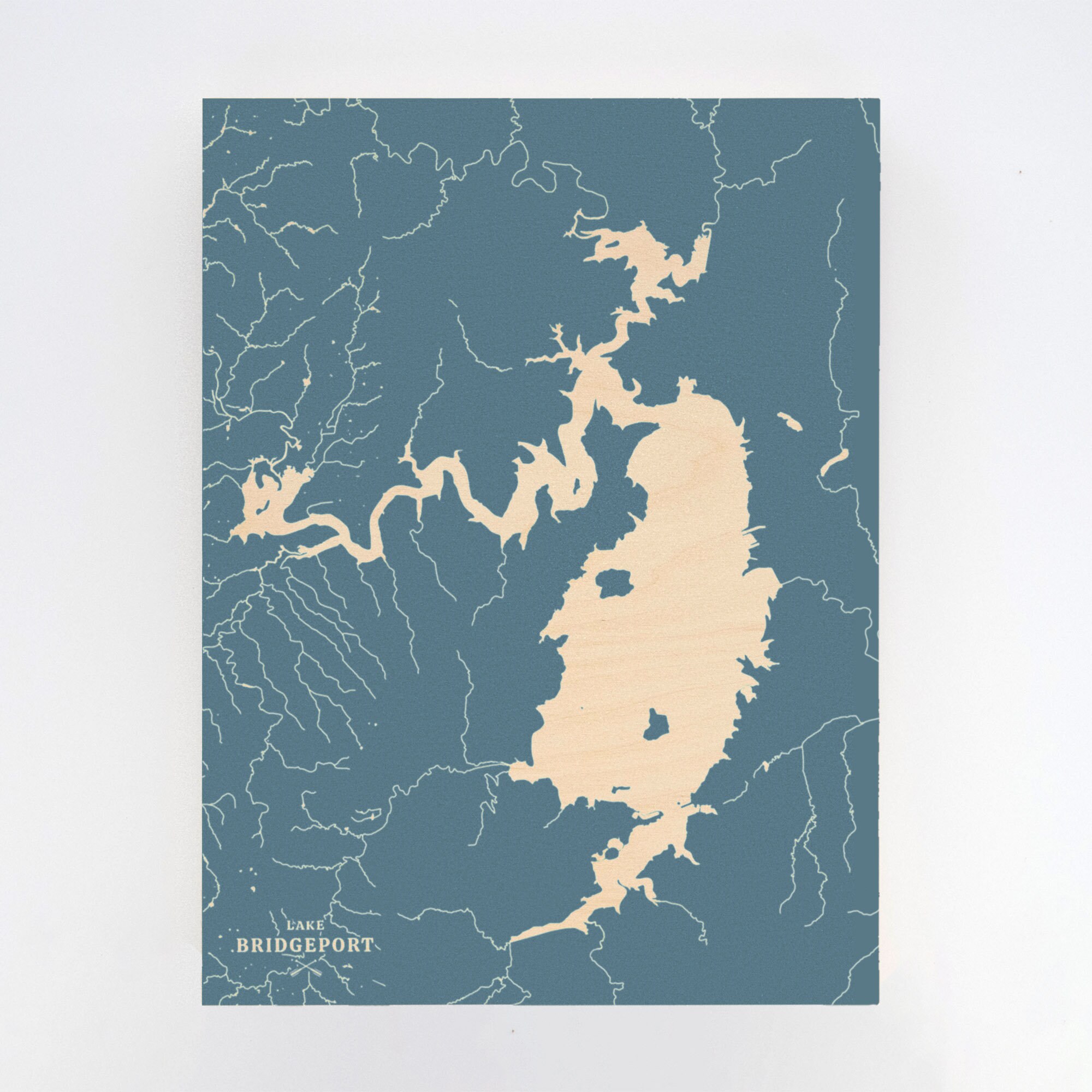 Lake Bridgeport Texas Laser Engraved Wood Wall Art Map Etsy