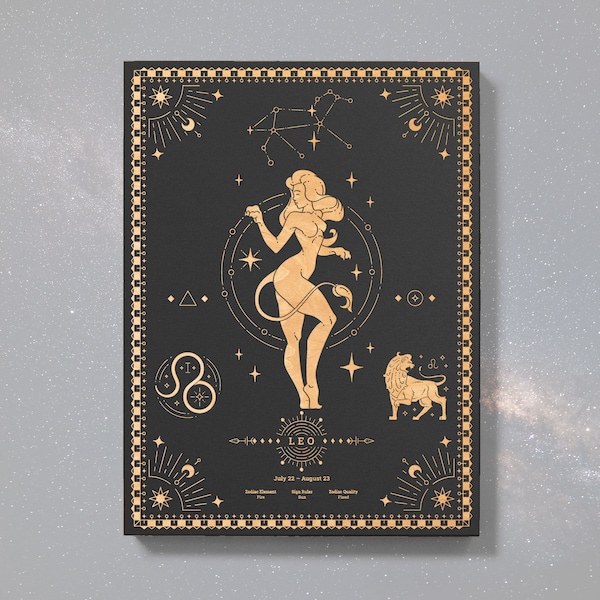 Leo Zodiac Wall Art Etsy
