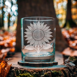 Sunflower Drink Glass - Etsy
