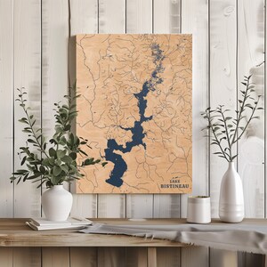 Lake Bistineau Louisiana / Decorazione per la casa con mappa personalizzata del lago, regalo personalizzato per casa sul lago, regalo per anniversario di matrimonio in campeggio, arte murale in legno incisa