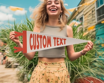 Letrero de fieltro personalizado con nombre divertido / Bandera personalizada de estilo vintage, decoración para habitación infantil, arte para guardería, regalo de decoración para el hogar y la sala de estar.